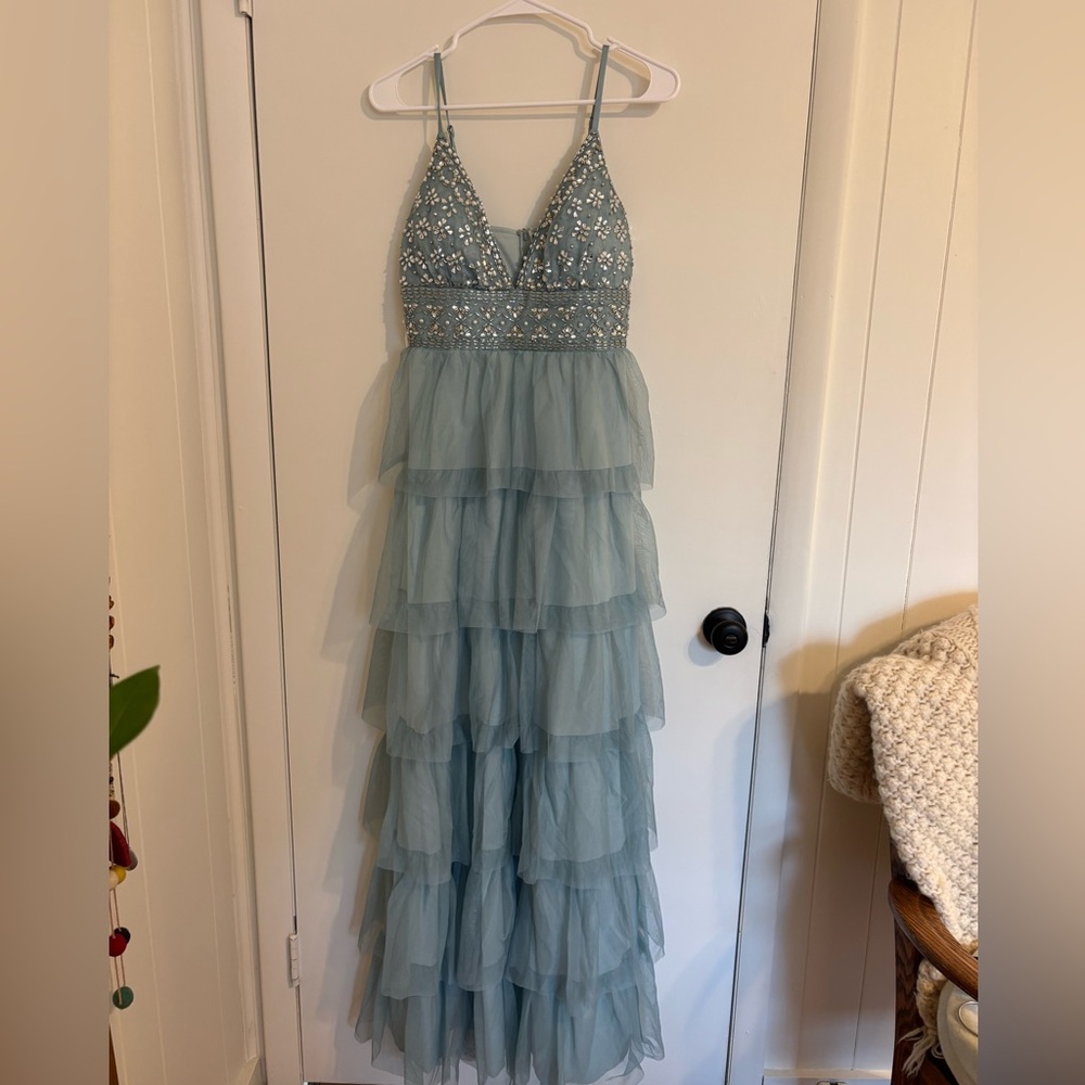 Xtraordinary Light Blue Tiered Prom Dress